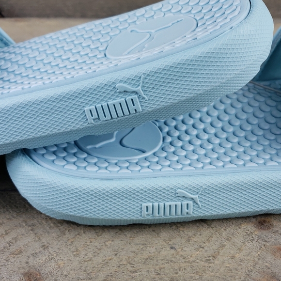 Puma Cool Cat Sport Slides Sandal Blue Glow Silver - Picture 7 of 9